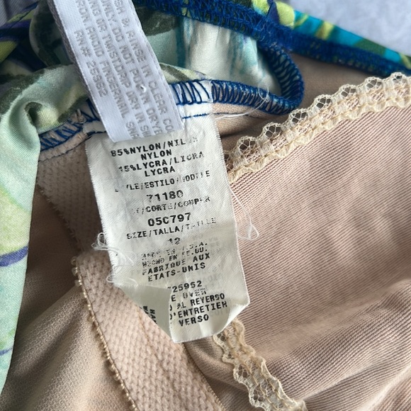 Vintage Liz Claiborne floral vacay one piece bathing suit size 12 - Picture 8 of 12